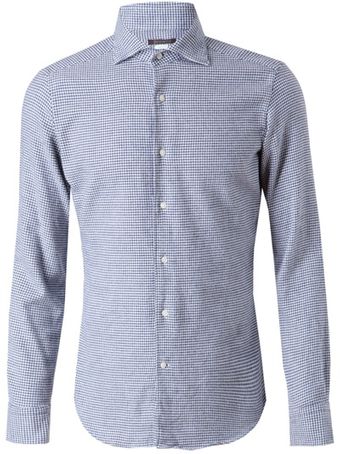 Browns Cotton Flannel Houndstooth Shirt - Lyst