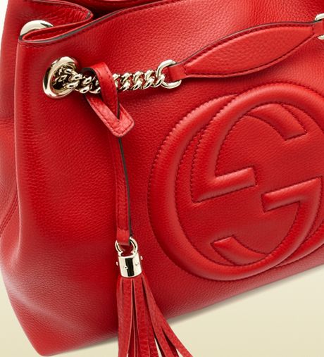 red gucci shoulder bag with chain strap