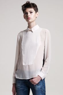 Rag & Bone Button Back Tuxedo Shirt - Lyst