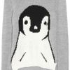 Tibi Penguin Intarsia Knitted Sweater in Gray - Lyst