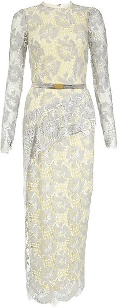 Alessandra Rich Lace Peplum Gown - Lyst