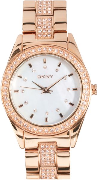 DKNY Rose Gold Bracelet Watch - Lyst