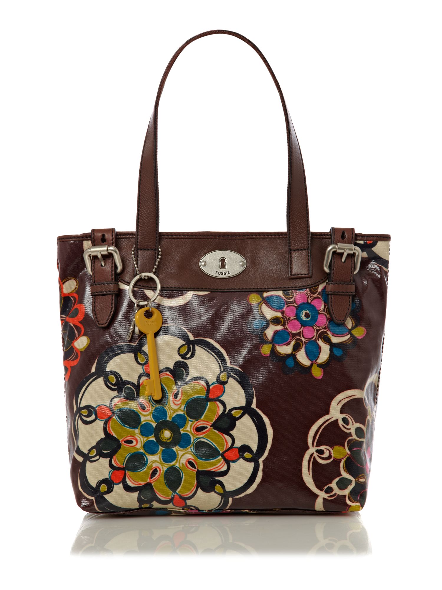 Fossil Vintage Keeper Tote Bag In Brown Multi Coloured Lyst