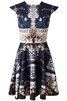 Mary Katrantzou Babelona Printed Piqué Satin Dress - Lyst
