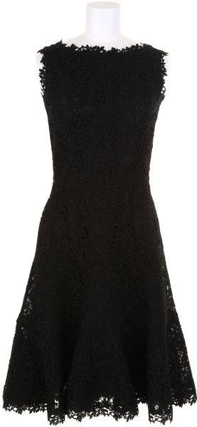 Valentino Black Guipure Lace Sleeveless Dress in Cotton - Lyst