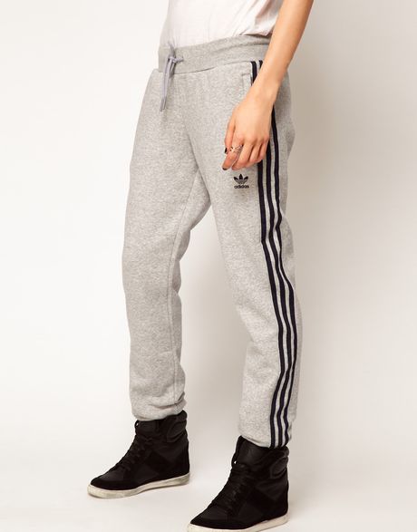 Adidas Girly Zip Track Pant in Gray (mediumgreyheather) | Lyst