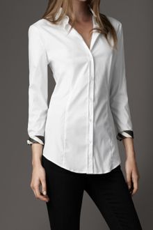 Burberry Check Cuff Cotton Shirt - Lyst