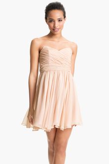 Jill Stuart Pleated Silk Chiffon Sweetheart Dress - Lyst