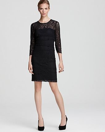 Laundry By Shelli Segal Dress Tiered Lace - Lyst