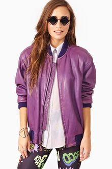Nasty Gal Leather Bomber Jacket - Lyst