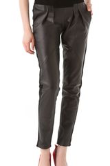 Rebecca Minkoff Leather Combo Pleated Pants