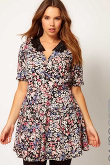 Asos Curve Tea Dress in Ditsy Floral - Lyst