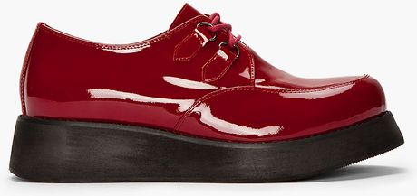 burgundy shoes jeffrey desario campbell patent platform leather