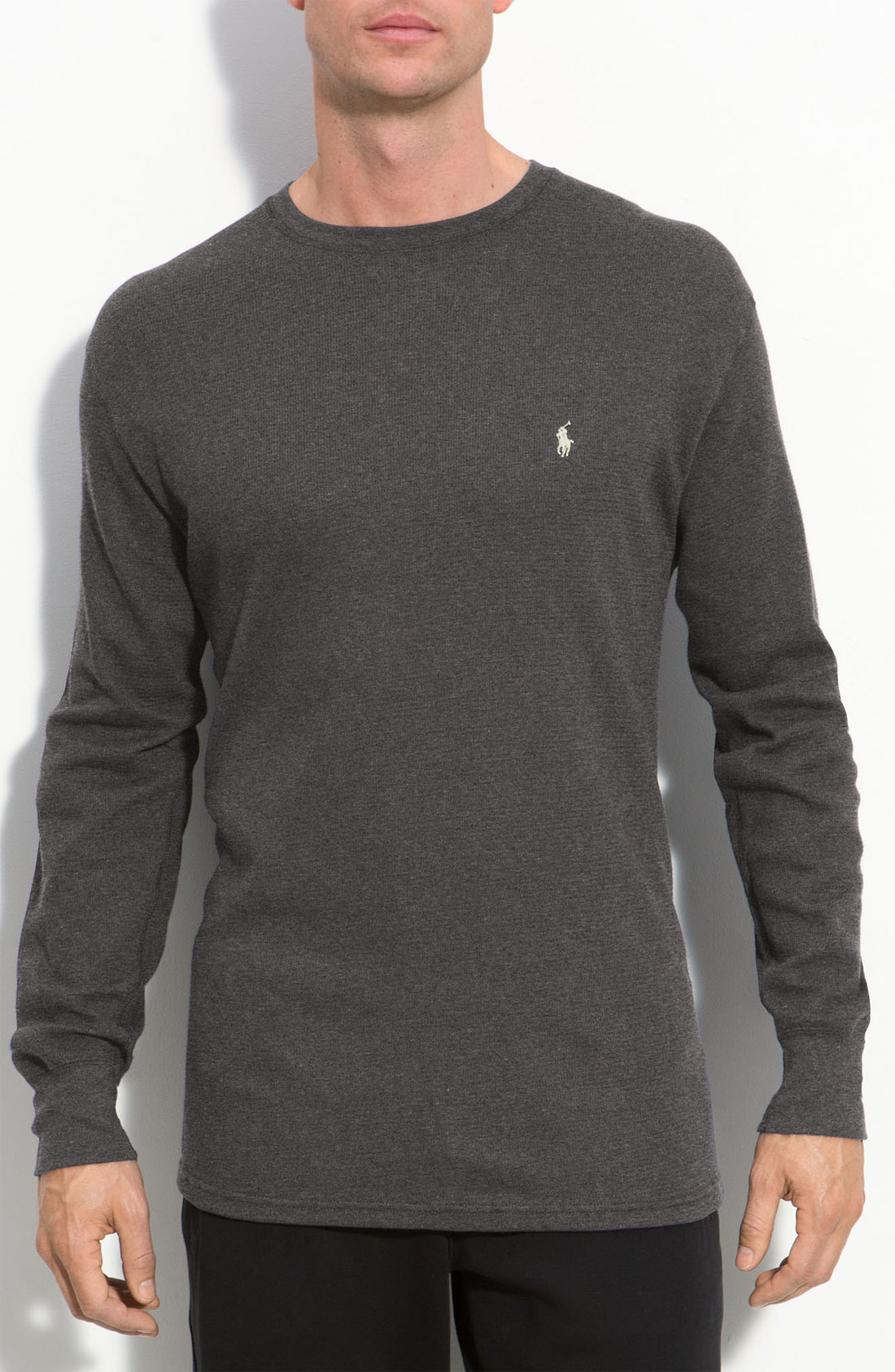 Polo Ralph Lauren Long Sleeve Thermal Crewneck in Gray for Men