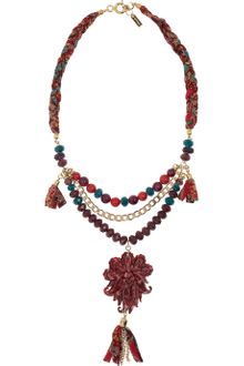 Etro Gold-Plated Glass and Silk Necklace - Lyst