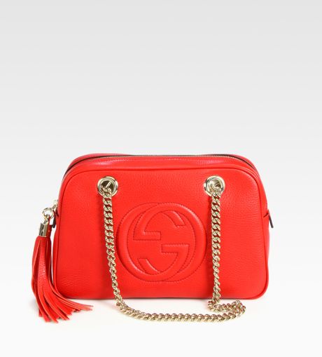 gucci large red soho shoulder bag