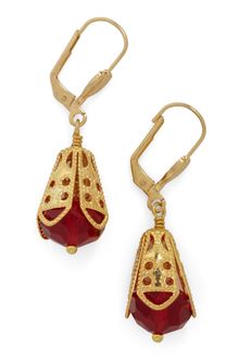 ModCloth I Dew Earrings in Garnet - Lyst
