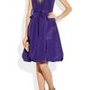 Oscar De La Renta Bow Embellished Silk Faille Dress in Purple (violet) - Lyst