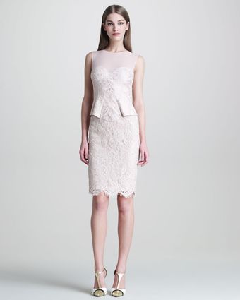 Emilio Pucci Sleeveless Lace Peplumfront Dress - Lyst