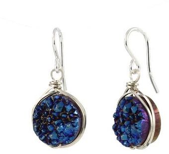 Peggy Li Galactic Blue Drusy Earrings  - Lyst