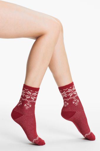 Ralph Lauren Fair Isle Snowflake Crew Socks - Lyst