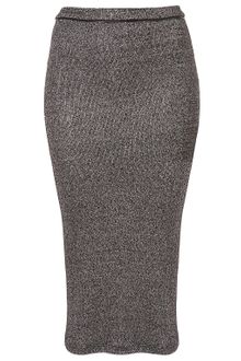 Topshop Metallic Tube Skirt - Lyst