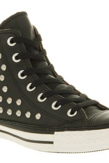 Converse All Star Leather Hi Black Stud Leopard Smu - Lyst
