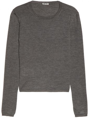Miu Miu Cashmere and Silk-blend Sweater - Lyst