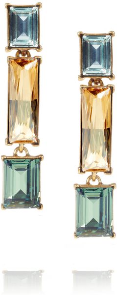 Oscar de la Renta 24karat Gold Plated Swarovski Crystal Clip Earrings - Lyst