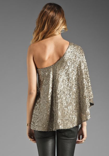 sequin one shoulder top