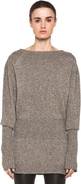 Rick Owens Dafne Long Sleeve Sweater in Light Grey - Lyst