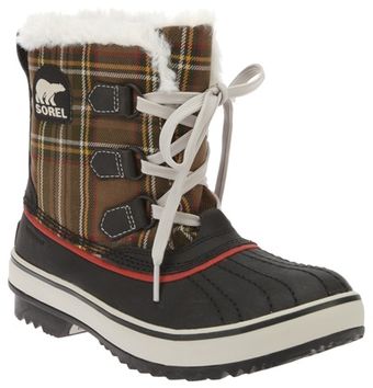 Sorel Check Fur Trim Boot - Lyst