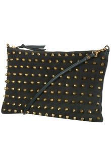 Topshop Studded Suede Clutch - Lyst