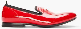 Alexander McQueen Red Patent Leather Loafers - Lyst