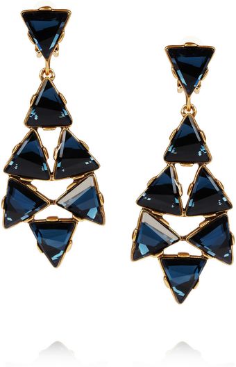 Oscar de la Renta 24karat Gold Plated Swarovski Crystal Clip Earrings - Lyst