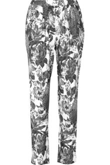 Stella McCartney Christine Floralprint Silk Tapered Pants - Lyst
