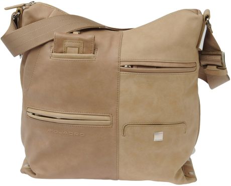Piquadro Large Leather Bag in Beige (tan) | Lyst