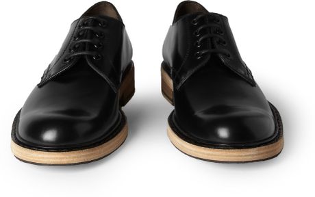 shoes derby acne bleeker leather sole contrast