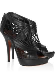 Alaïa Cutout Leather Sandals - Lyst