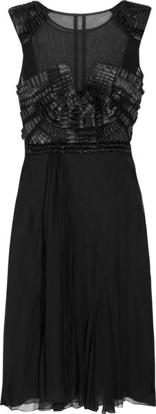 Alberta Ferretti Silk Chiffon and Tulle Dress - Lyst