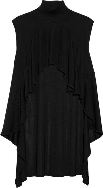 Alexander Wang Ruffled Ribbed Turtleneck Top - Lyst