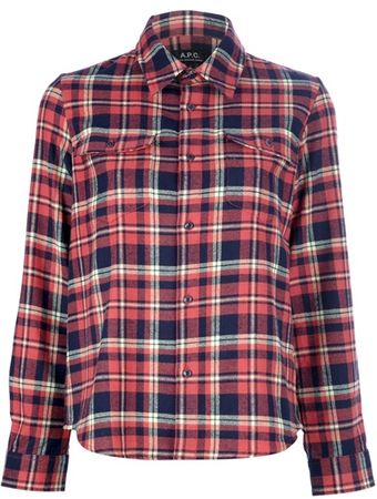 A.P.C. Plaid Shirt - Lyst
