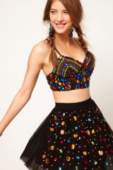 ASOS Collection Asos Bra Top with Allover Jewel Embellishment