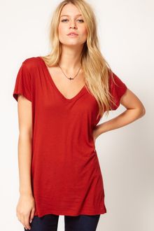 ASOS Collection Asos Tshirt with Slouchy V Neck - Lyst
