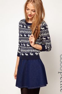 Asos Petite Exclusive Reindeer Jumper - Lyst