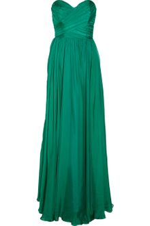 Badgley Mischka Strapless Silk Wrapeffect Gown - Lyst