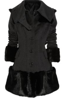 Burberry Prorsum Rabbit Trimmed Wool and Cashmere Blend Coat - Lyst