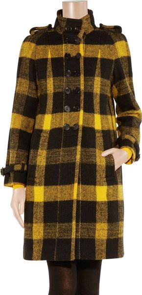 yellow burberry coat
