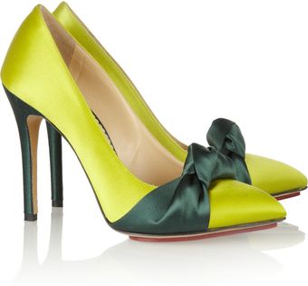 Charlotte Olympia Ava Twotone Satin Pumps - Lyst