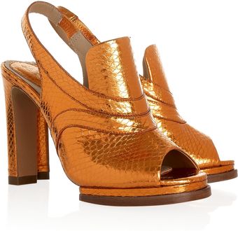 Chloé Metallic Ayers Slingback Sandals - Lyst